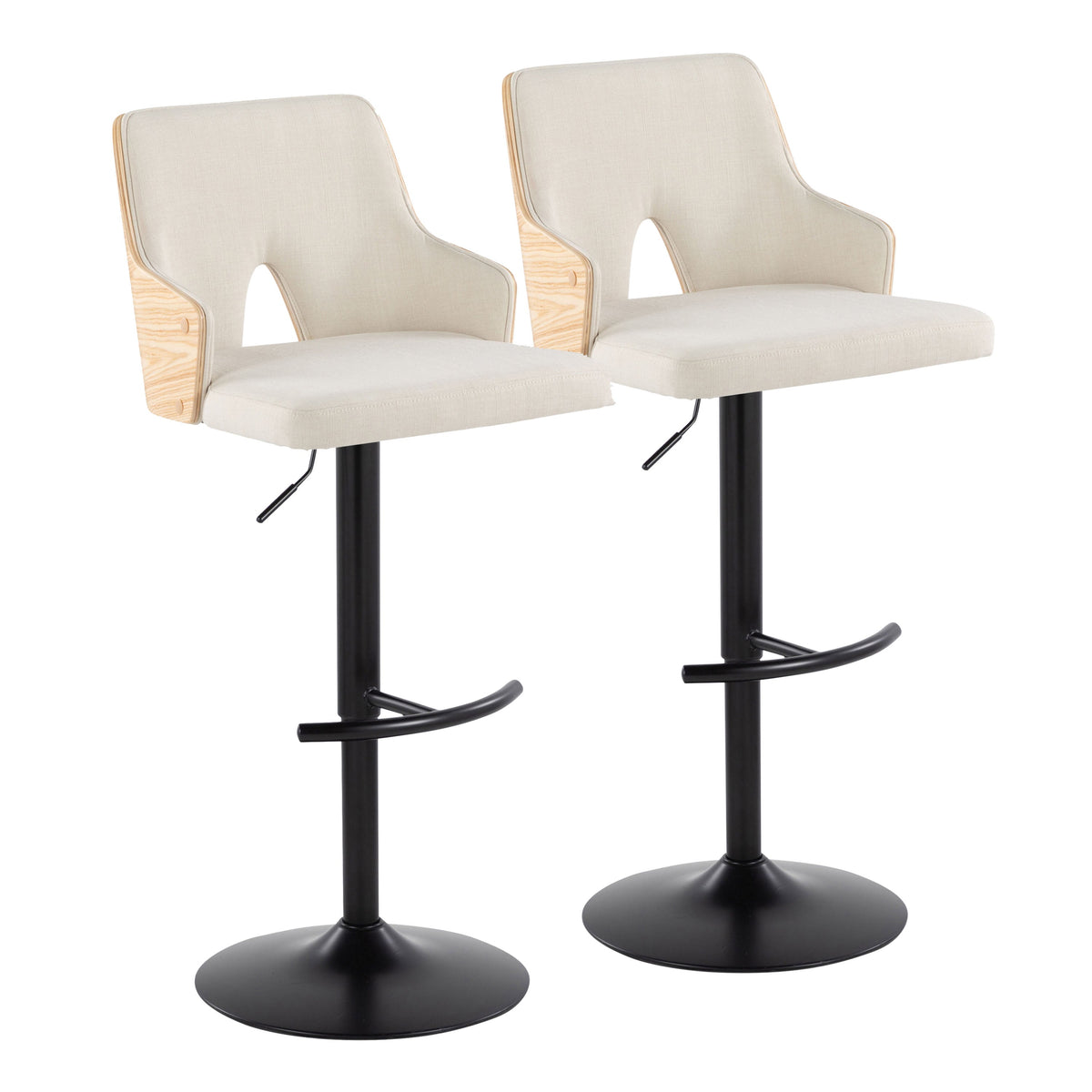 Contemporary Adjustable Barstool with Swivel