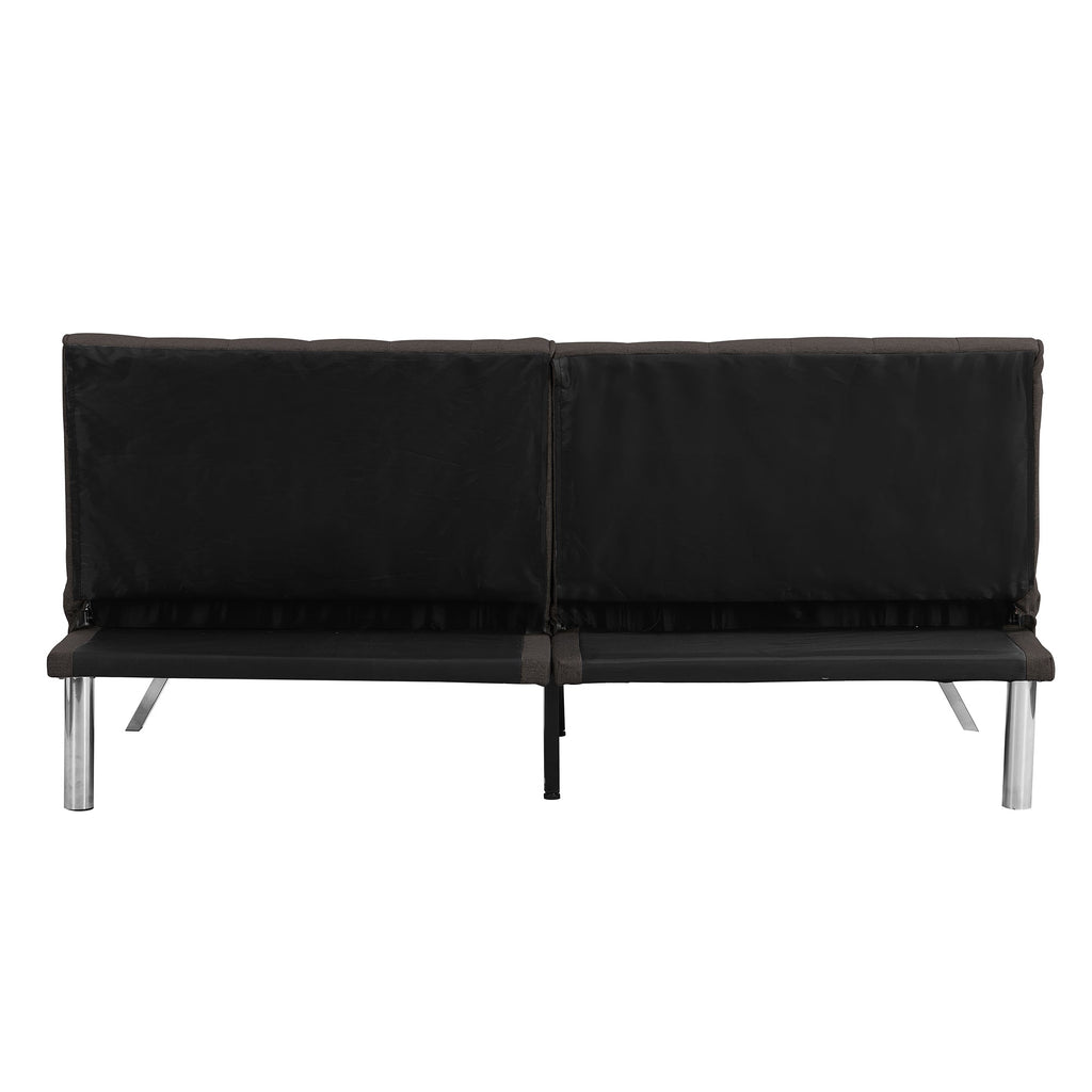 Wood Frame Stainless Leg Futon Sofa Bed