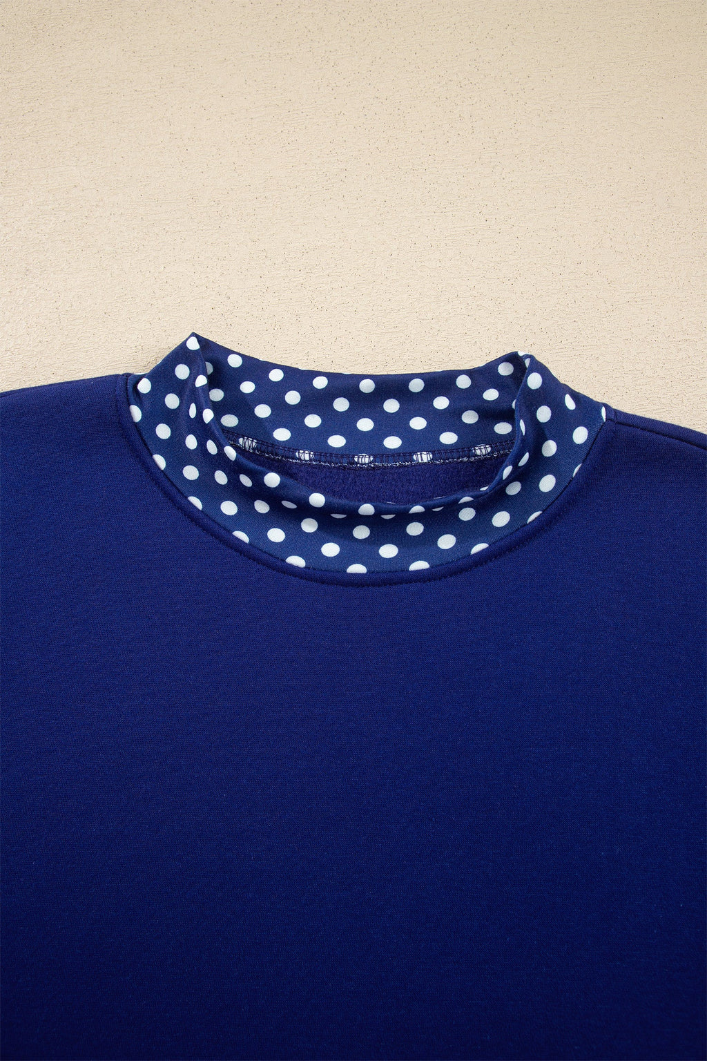 Burgundy Colorblock Polka Dot Contrast Trim Oversized Sweatshirt