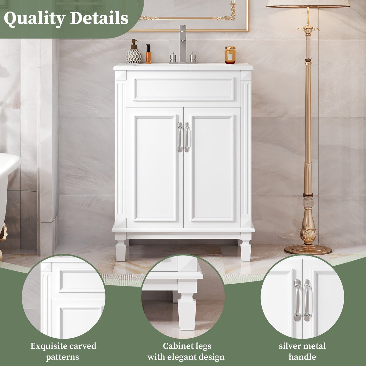 24" Bathroom Vanity with Top Sink