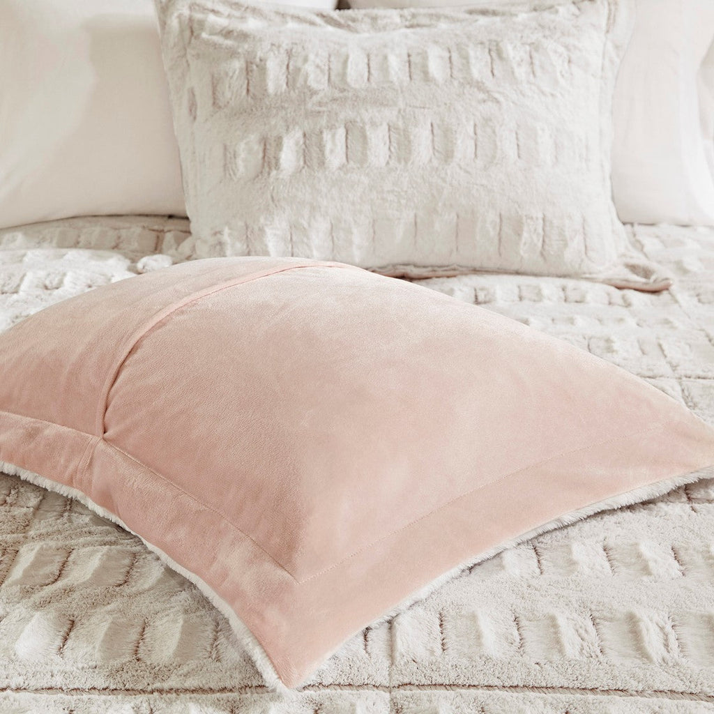 Full/Queen Back Print Long Fur Comforter Mini Set