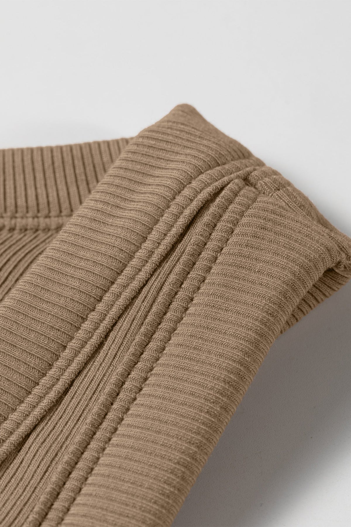 Dark Khaki Slim Ribbed Padded Tank Top
