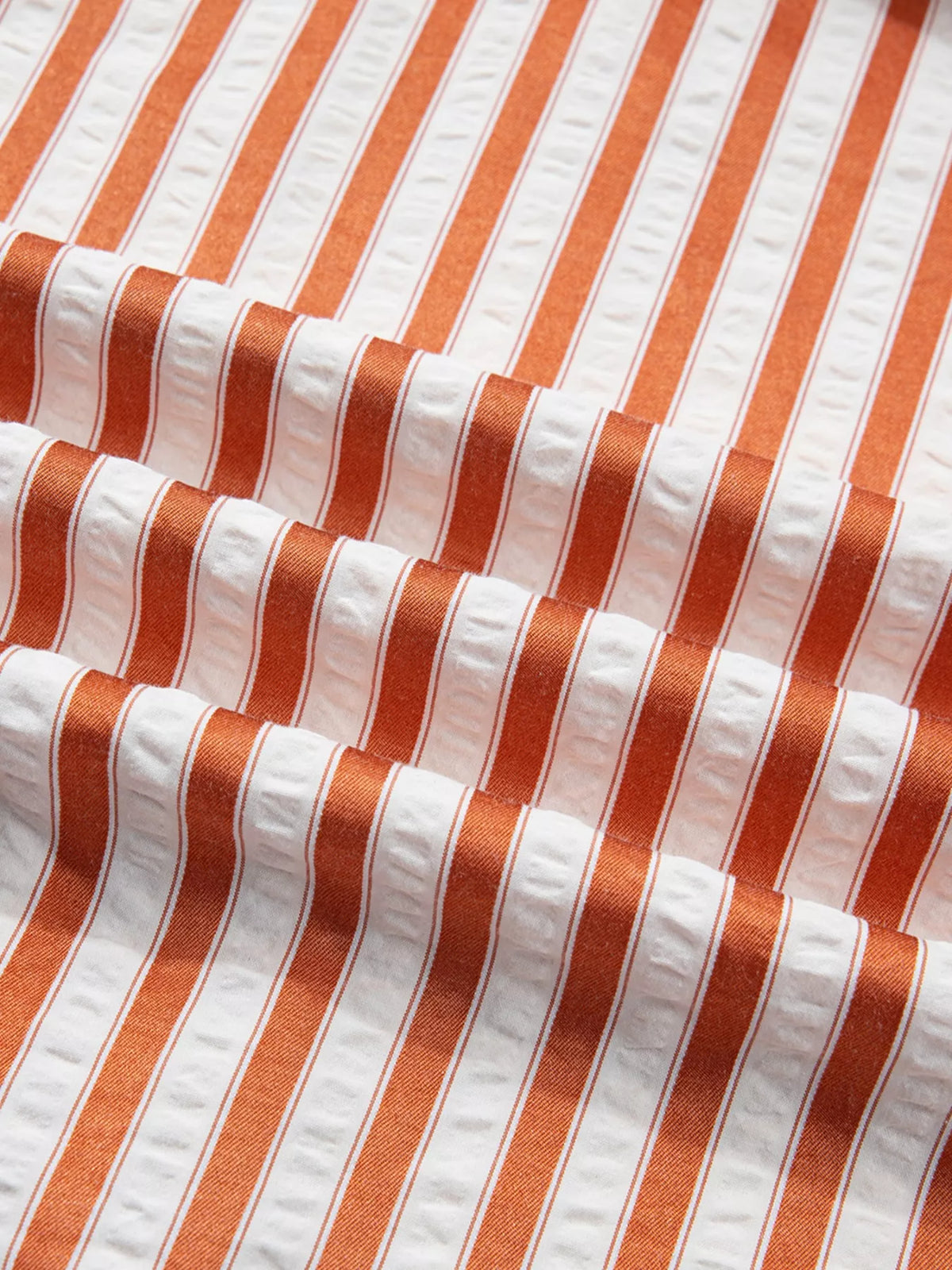 Stripe Pinched V Neck Turn-up Cuffs Shift Mini Dress