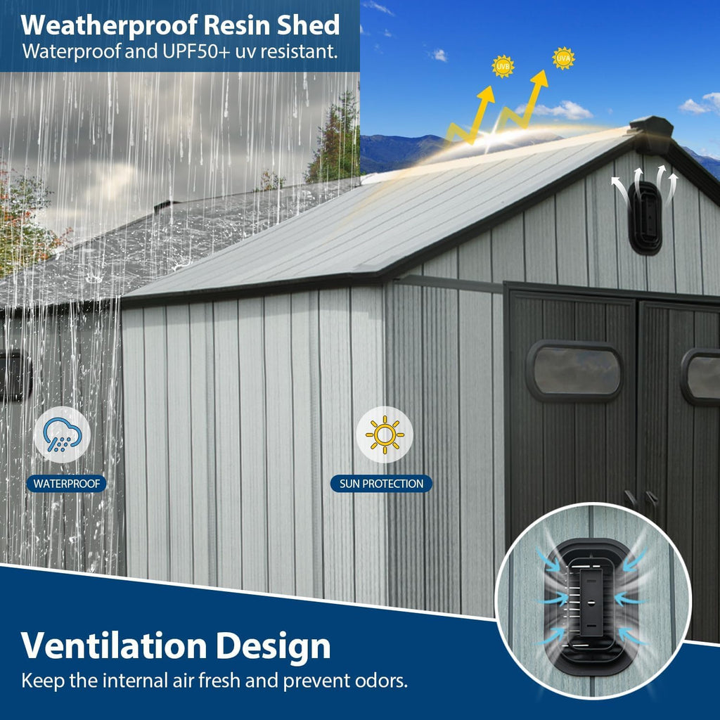 8x14 Ft Resin Outdoor Storage Shed