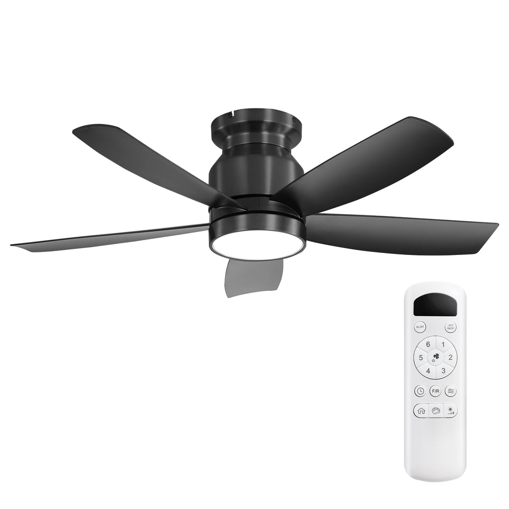 42 Inch Flush Mount Ceiling Fan with LED Light