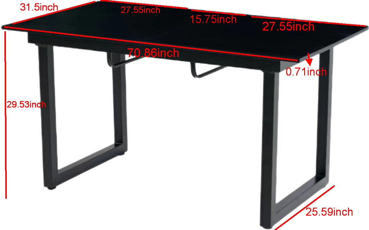 Square Extendable Dining Table with Metal Legs