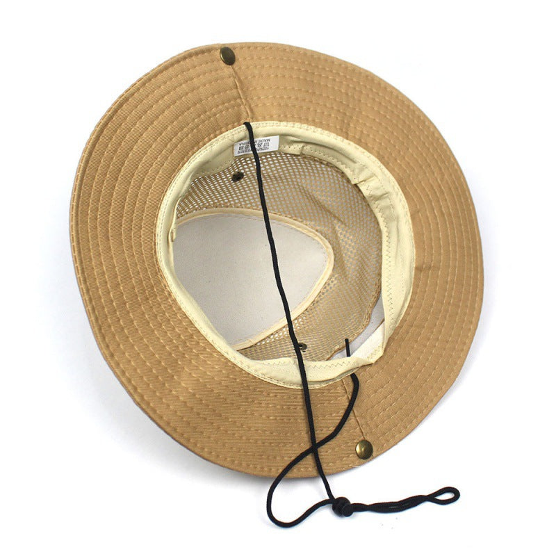 Patchwork Mesh Breathable Bucket Hat Fishing Cycling Windproof Sun Protection Foldable