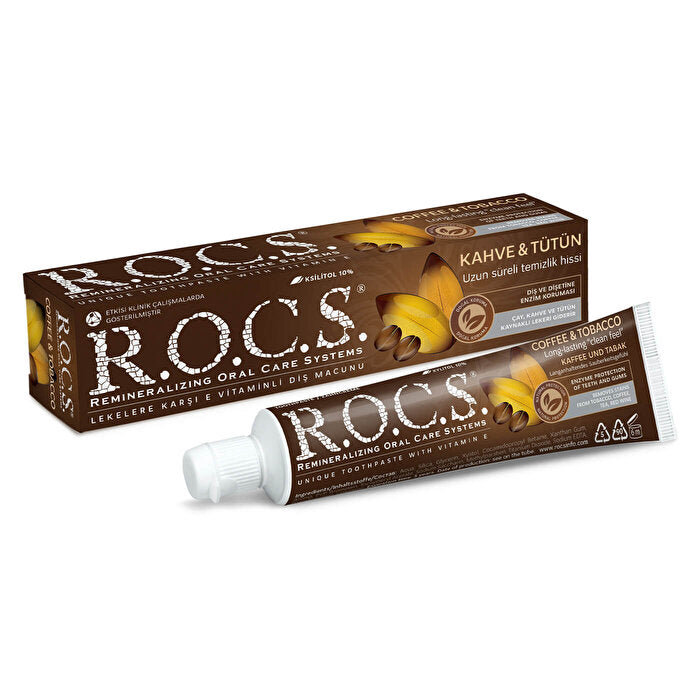 ROCS Coffee & Tobacco Toothpaste 60ml (Pack of 3)