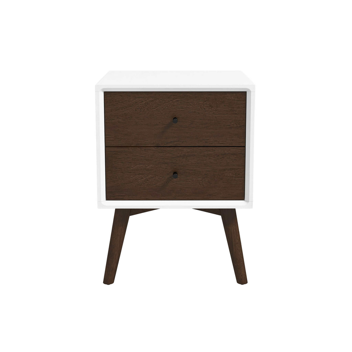 Caroline Mid Century Modern Style 2-Drawer Nightstand