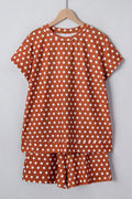 Polka Dot Short Sleeve Top & Shorts Set