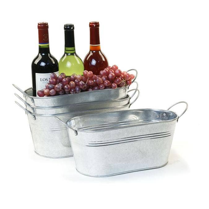 12 inch Tin Oval Tub- Multiple finishes
