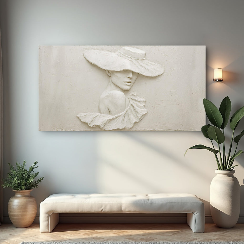 3D Minimalist Female Portrait Wall Art