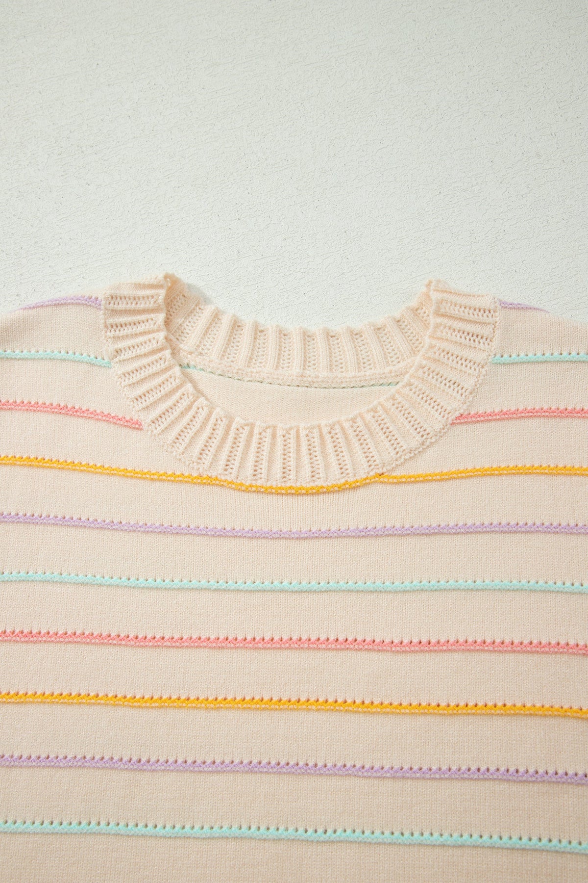 Stripe Crew Neck Long Sleeve Knit Sweater