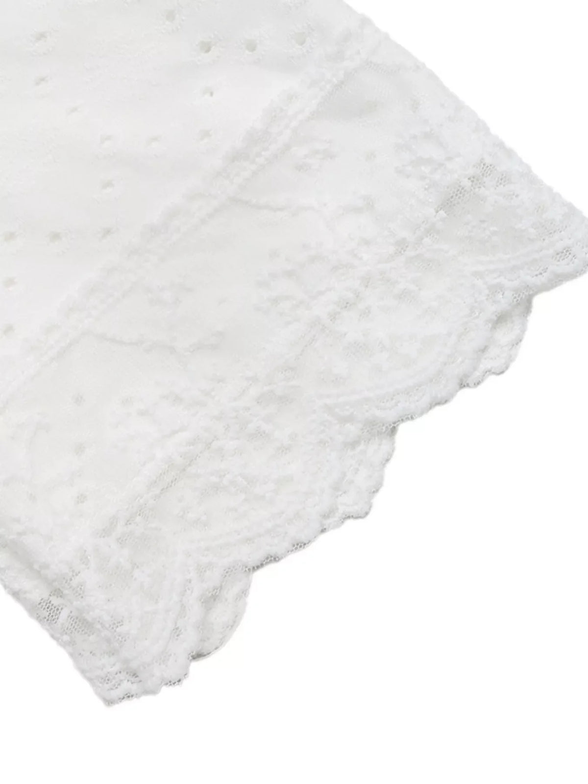 Eyelet Lace Trim Short Sleeve Shirt
