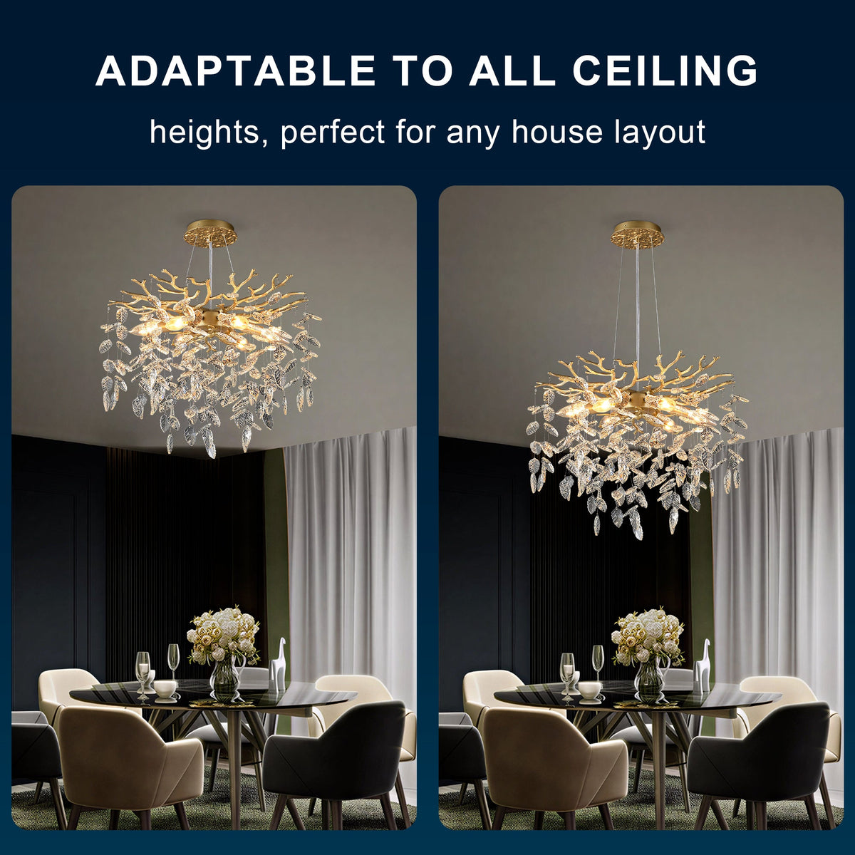 6-Light Chandelier Crystal Ceiling Lamp