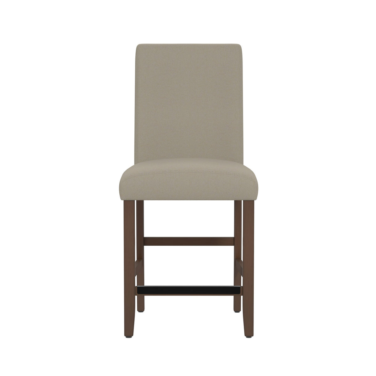Brown Upholstered Barstools, Set of 2