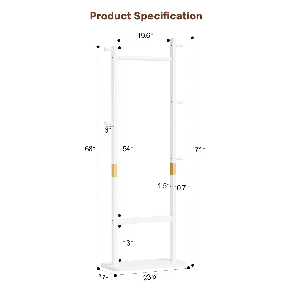 Solid Wood Coat Rack
