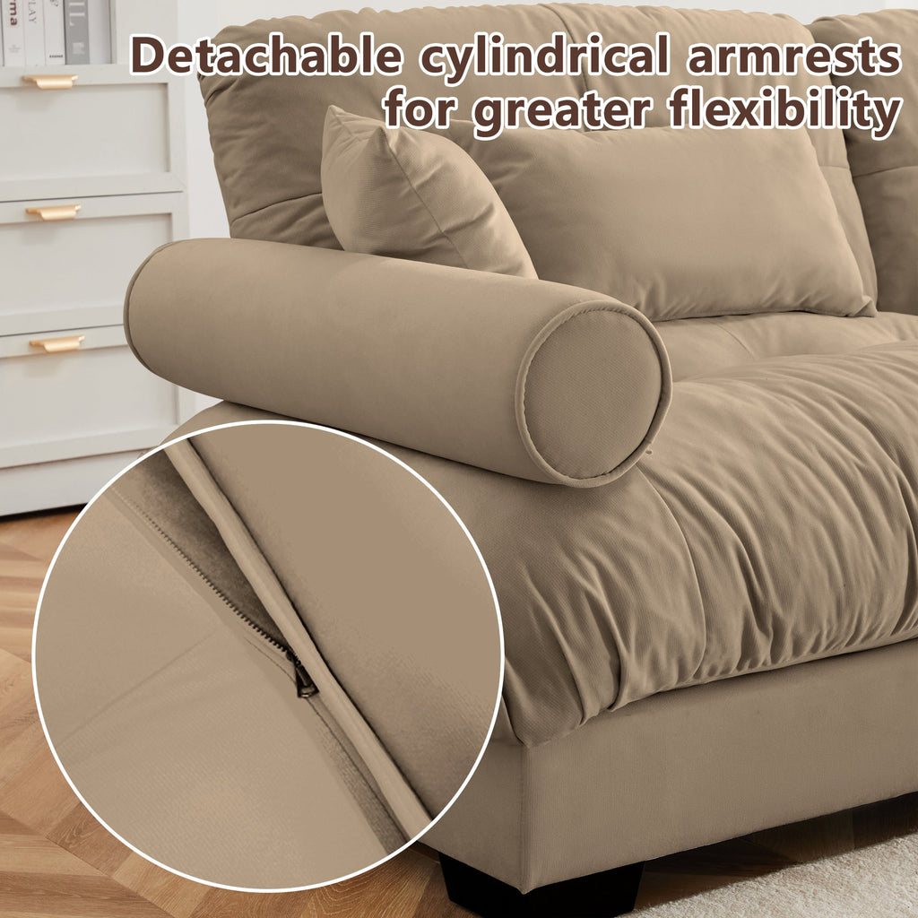 U Shape Modular Sectional Sofa Couch with Movable Ottomans
