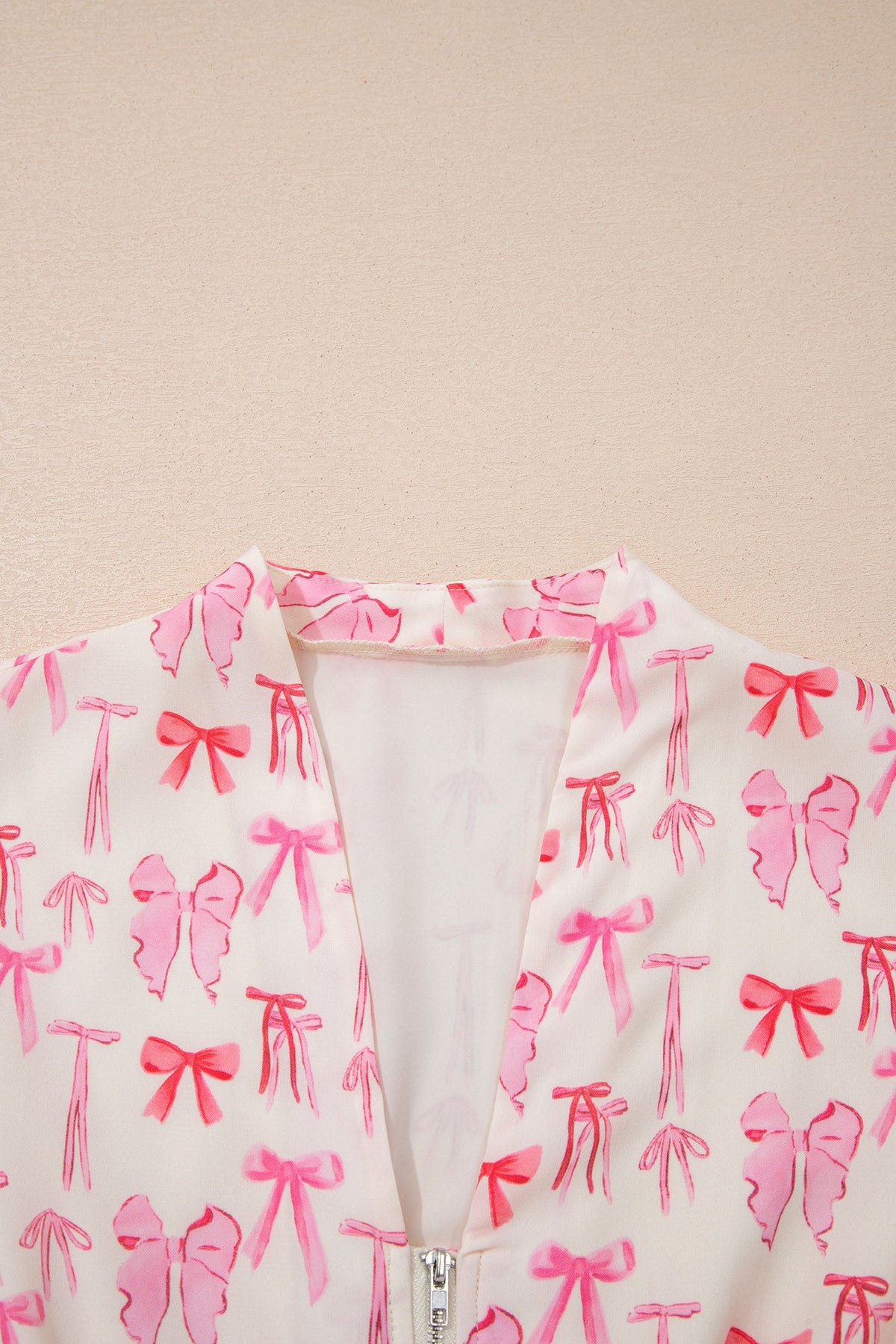 Bow Zip Up Cinched Waist Mini Dress