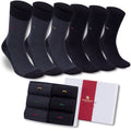 Men’s Bamboo Dress Socks 6-Pack, Black, Charcoal & Navy
