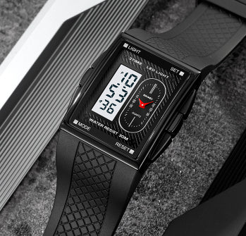 Simple Student Youth Fashion Trend Double Display Multi-functional Sports Waterproof Electronic Watch