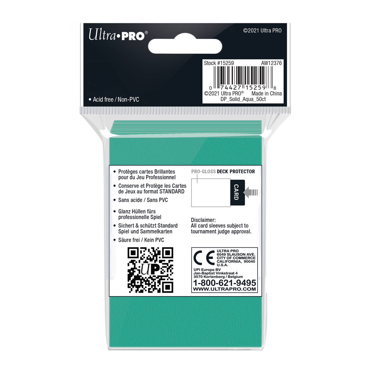 Ultra PRO: Standard 50ct Sleeves - PRO-Gloss (Aqua)