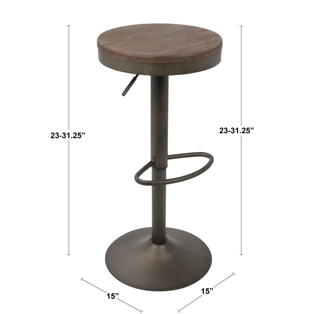Adjustable Barstool in Antique and