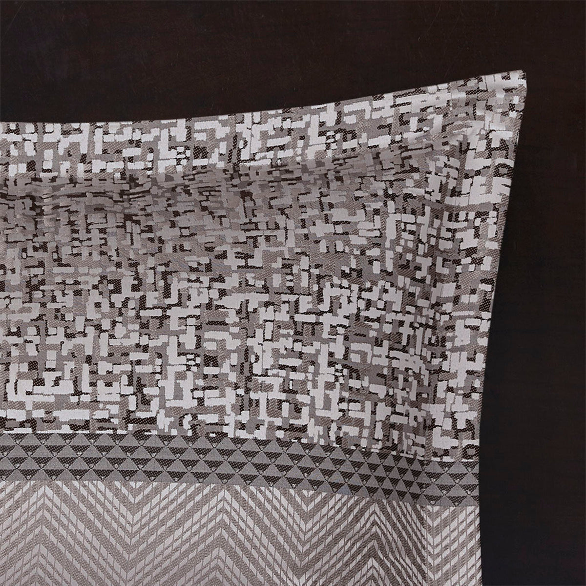 7 Piece Jacquard Comforter Set Grey/Taupe King