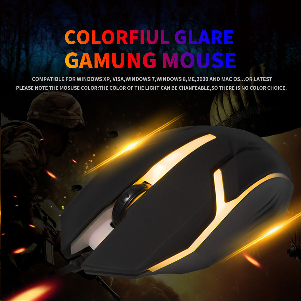 Wired Mouse Computer E-sports Colorful Breathing Light Luminous USB Office Gaming
