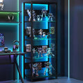 4-Tier Glass Display Shelf with RGB Lights