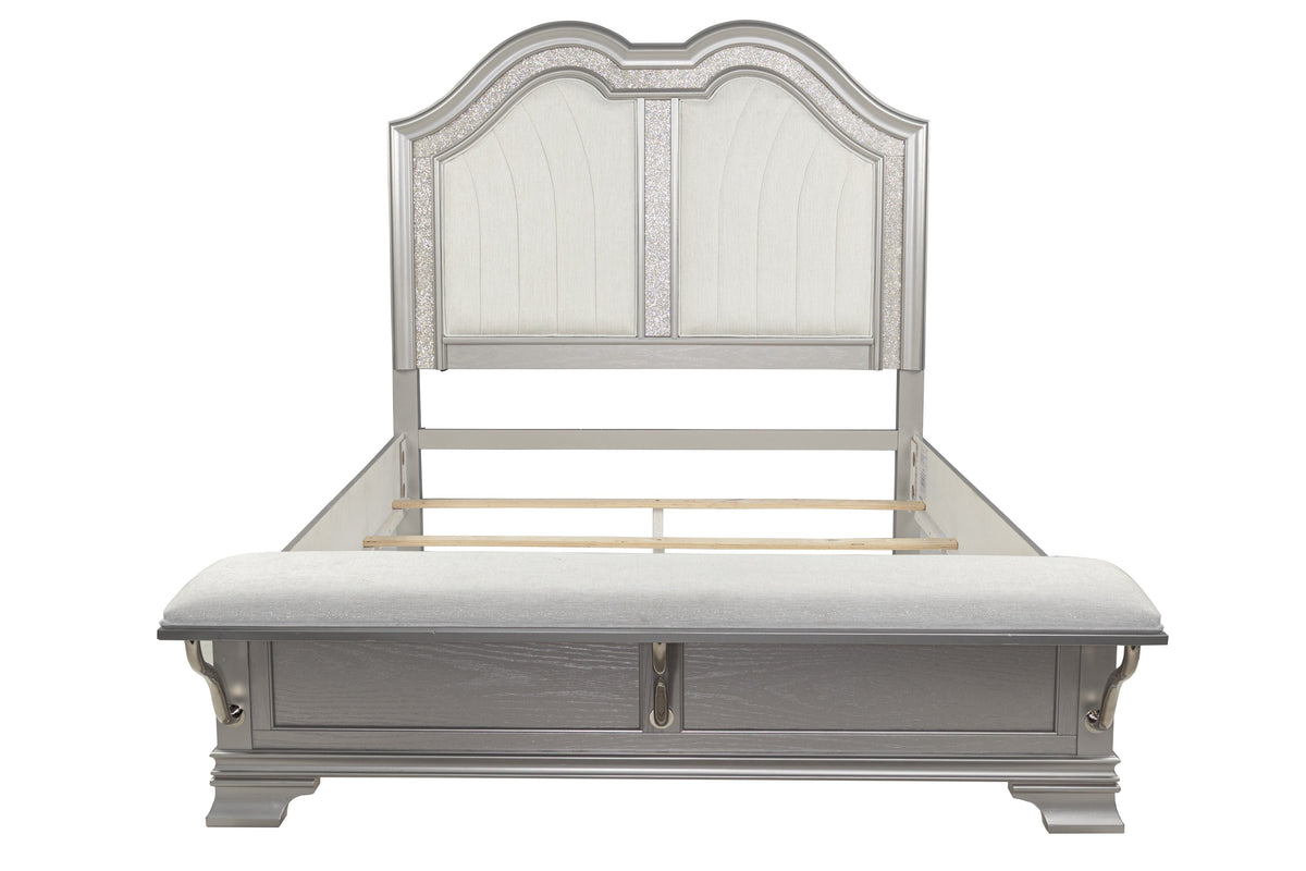 Contemporary Elegant King Size Bed 3-Piece Set