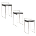 26" Contemporary Stackable Counter Stool in Brushed Stainless Steel