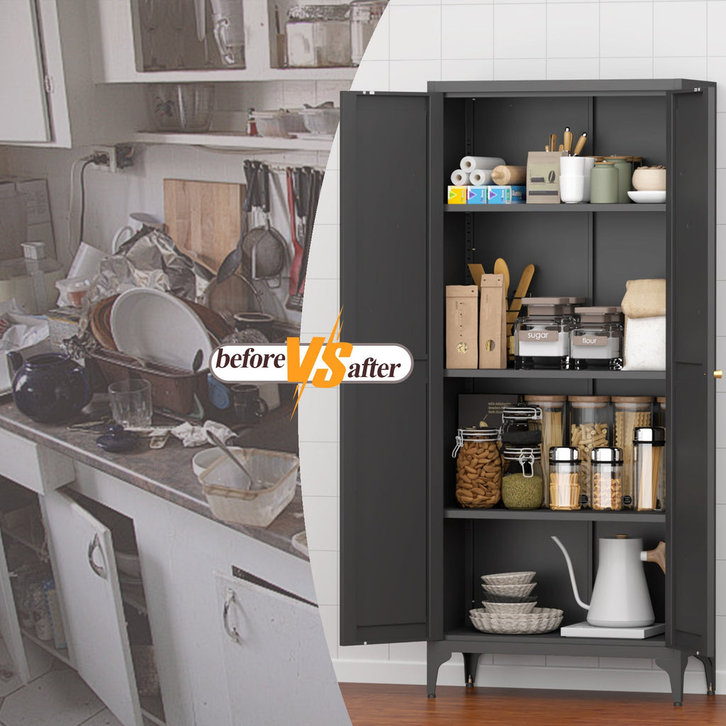 Metal Adjustable 2 Doors Storage Cabinet