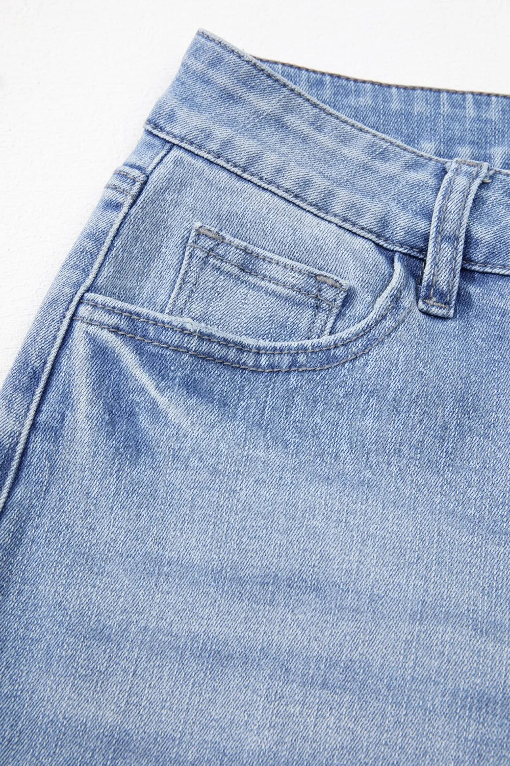 Mineral Wash Raw Hem High Waist Flared Jeans