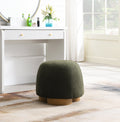Fully Assembled Round Soft Teddy Fabric Upholstered Ottoman