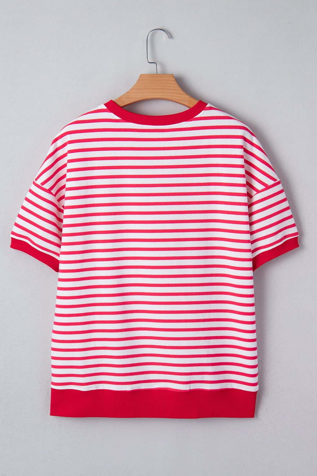 Stripe Drop Shoulder Short Sleeve T-Shirt