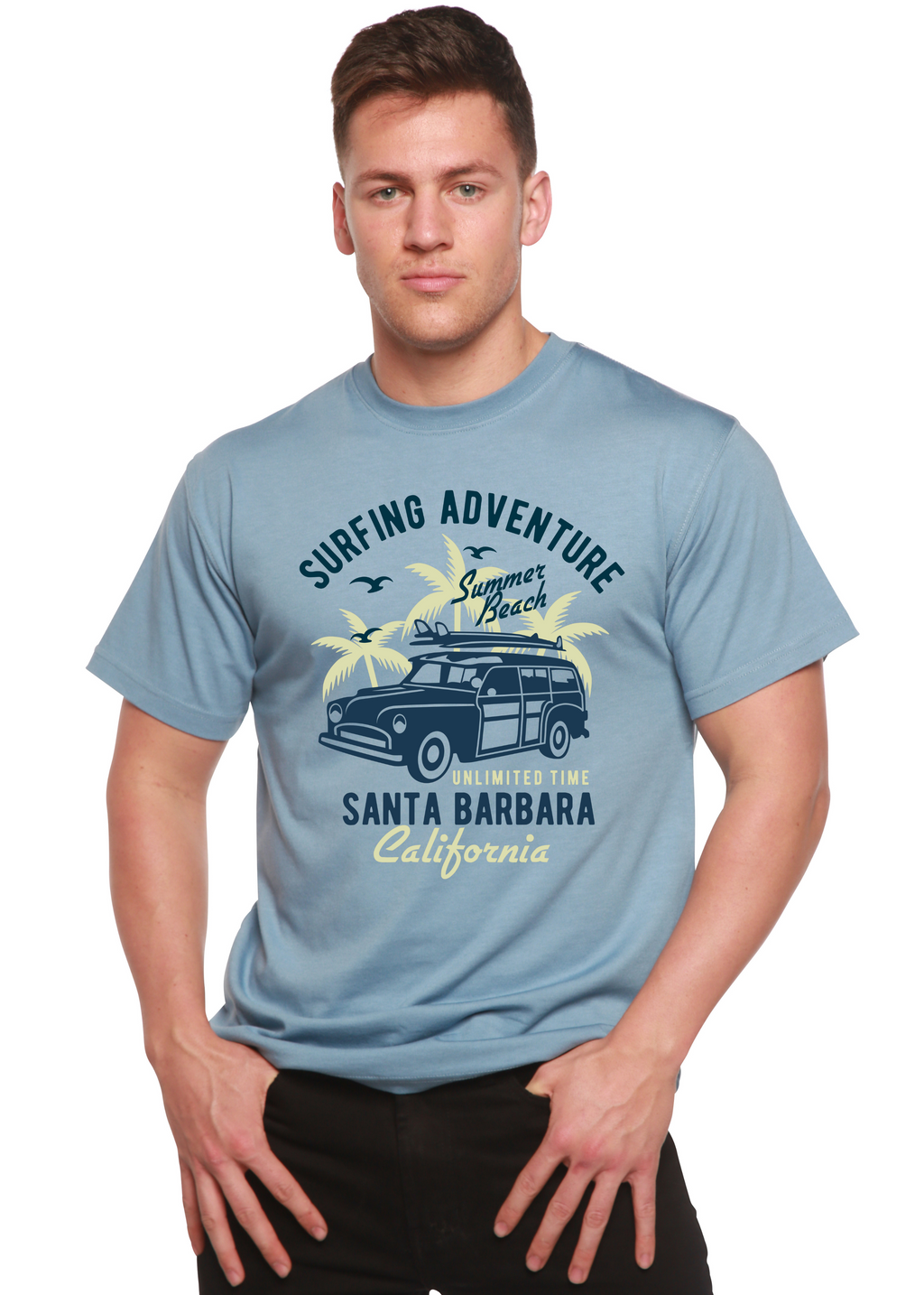 Surfing Adventure Spun Bamboo® Men's Bamboo Viscose/Organic Cotton Short Sleeve Graphic T-Shirt