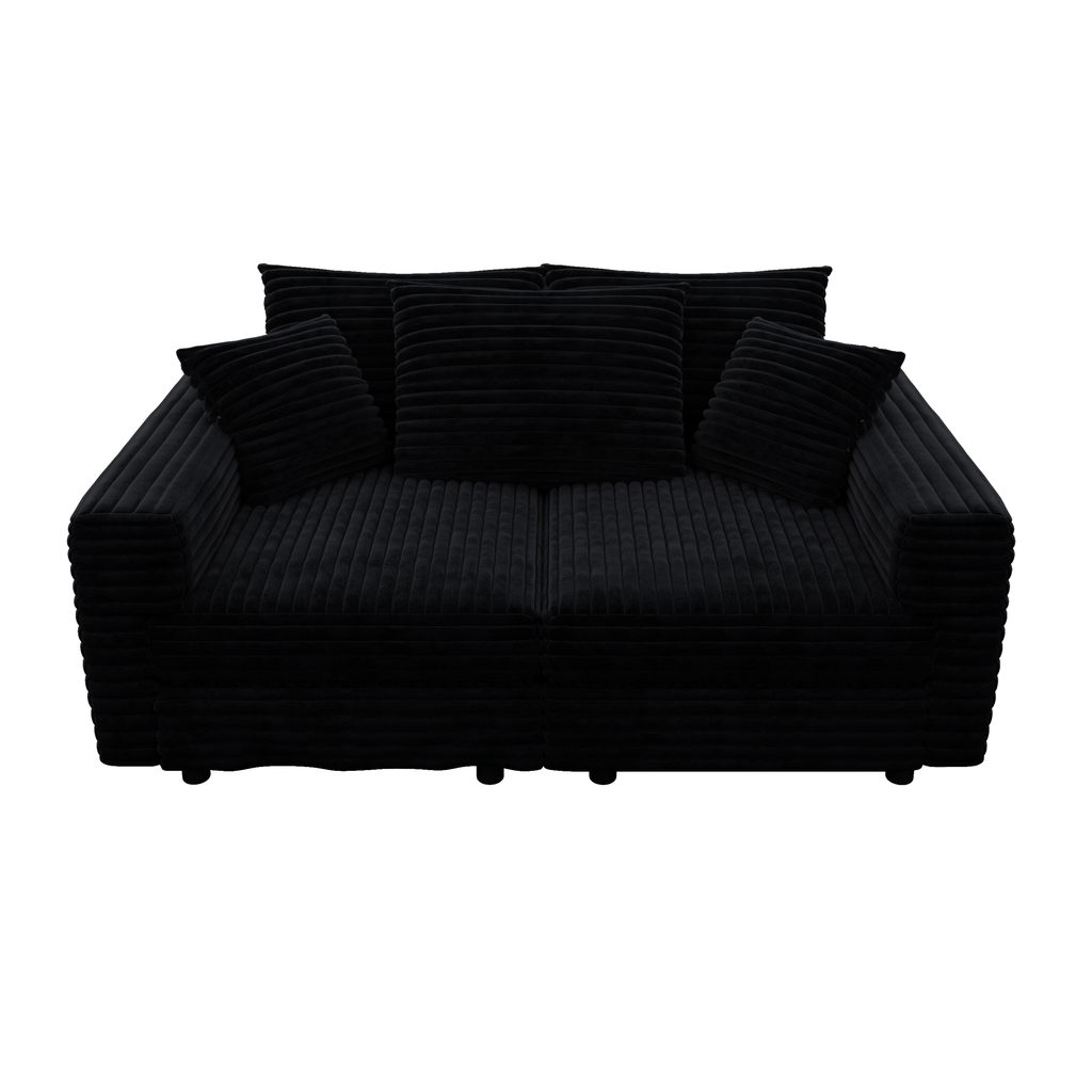 82.7" Plush Corduroy 3-Seat Sofa