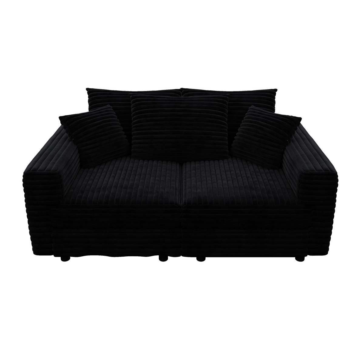 Plush Corduroy 3-Seat Sofa, Modern Comfy Upholstered Couch