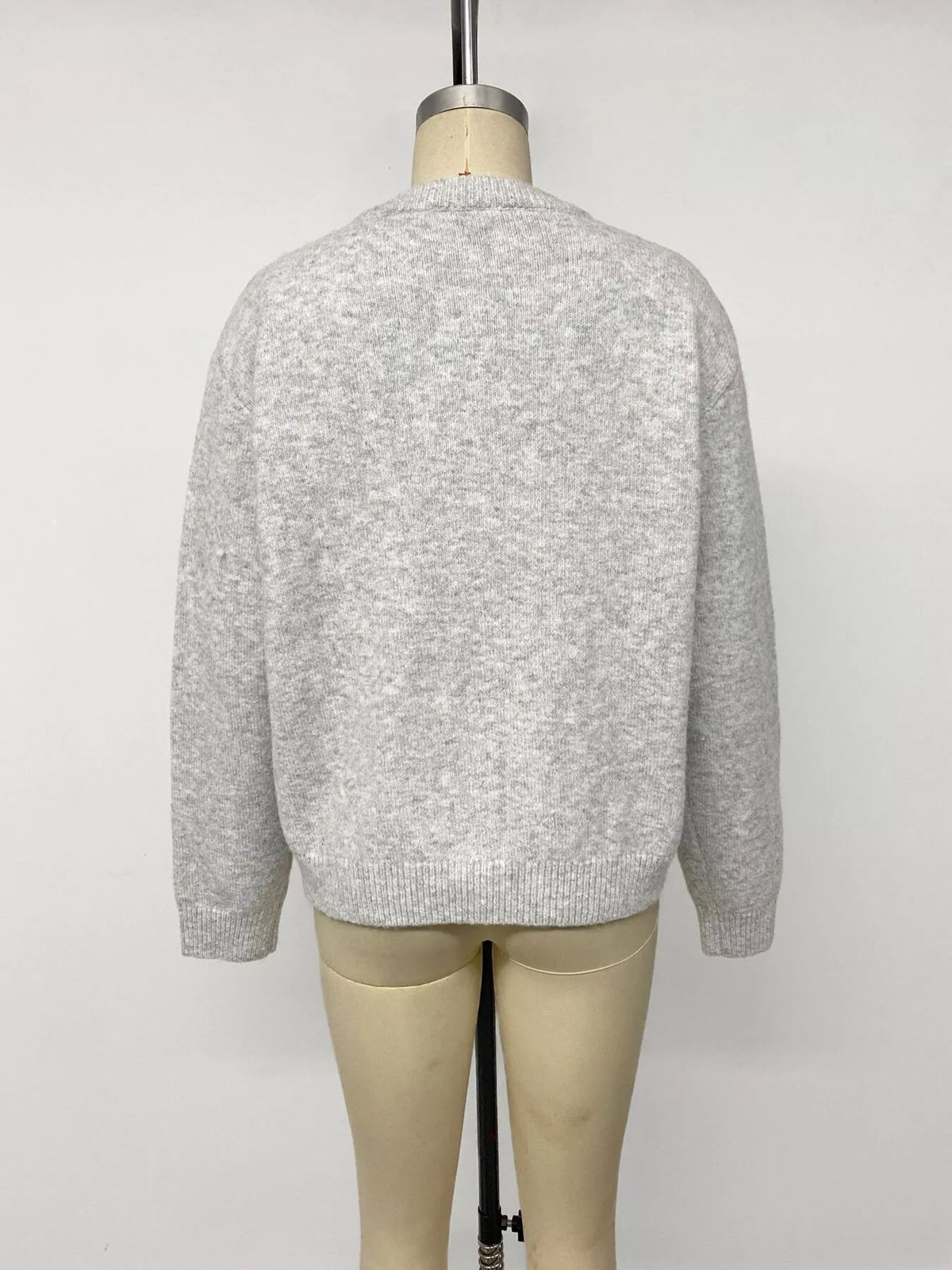 Crew Neck Button-Down Cardigan