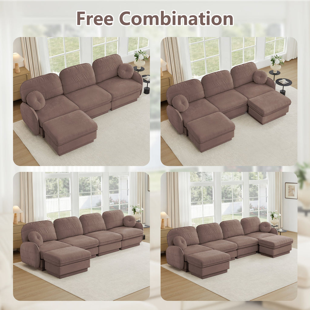 137" Oversize Chenille U-Shaped Sofa