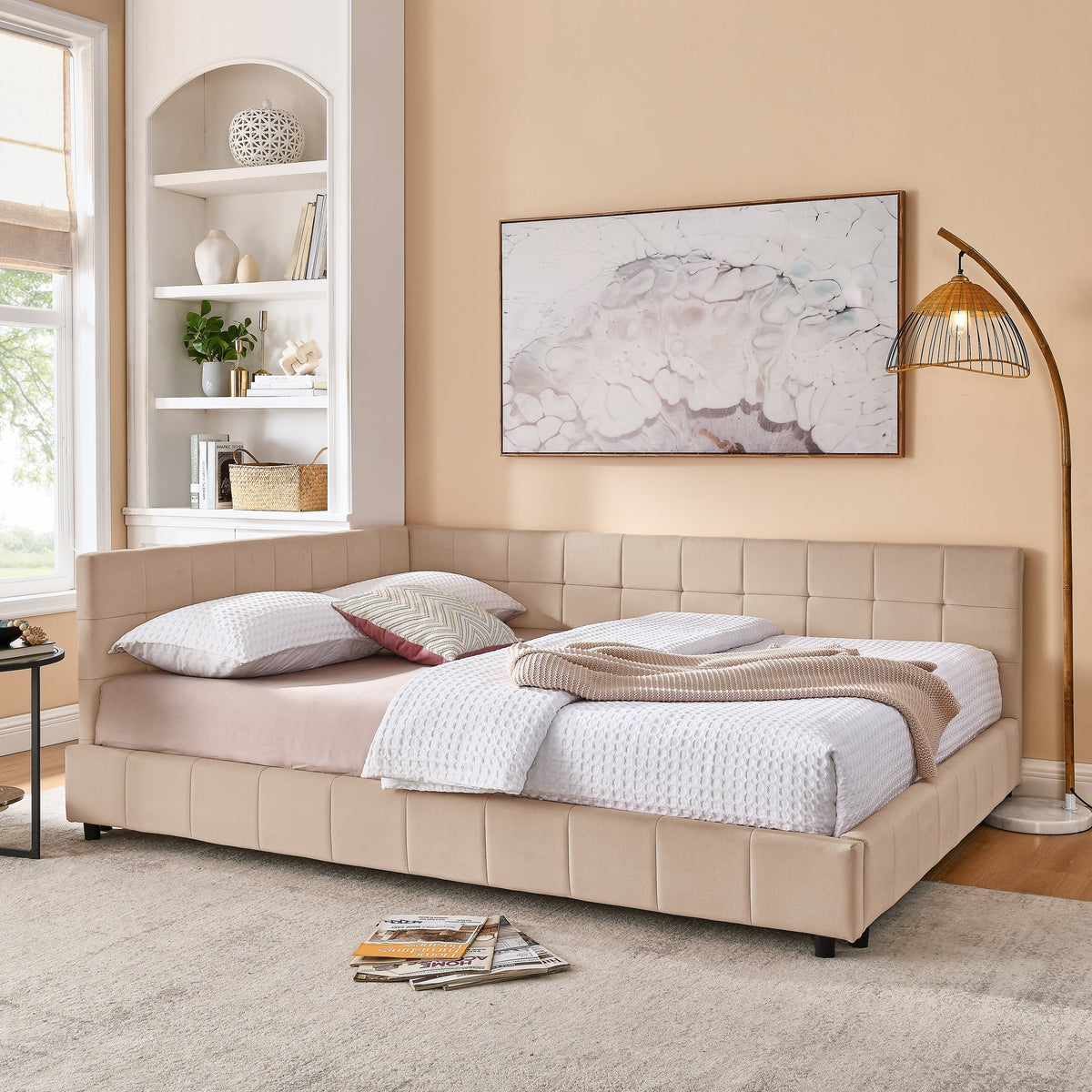 Queen Size Upholstered Tufted Bed Frame