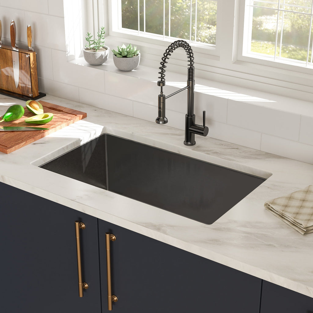 30"x18"x10" Gunmetal Kitchen Sink