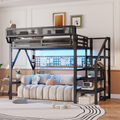 Queen Size Loft Bed with Stairs, Light, and Storage