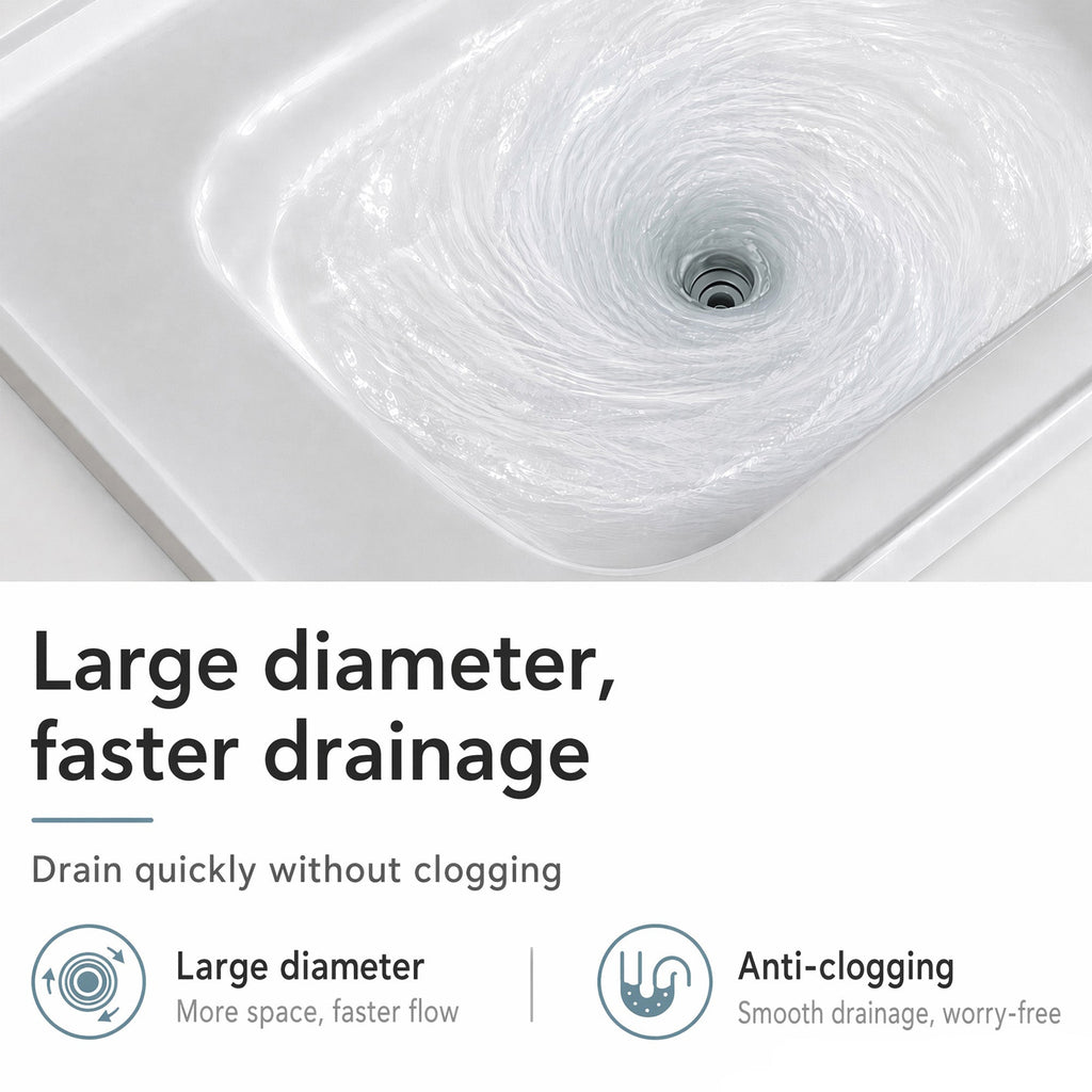 36" Ceramic Basin Sink, Single Faucet Hole