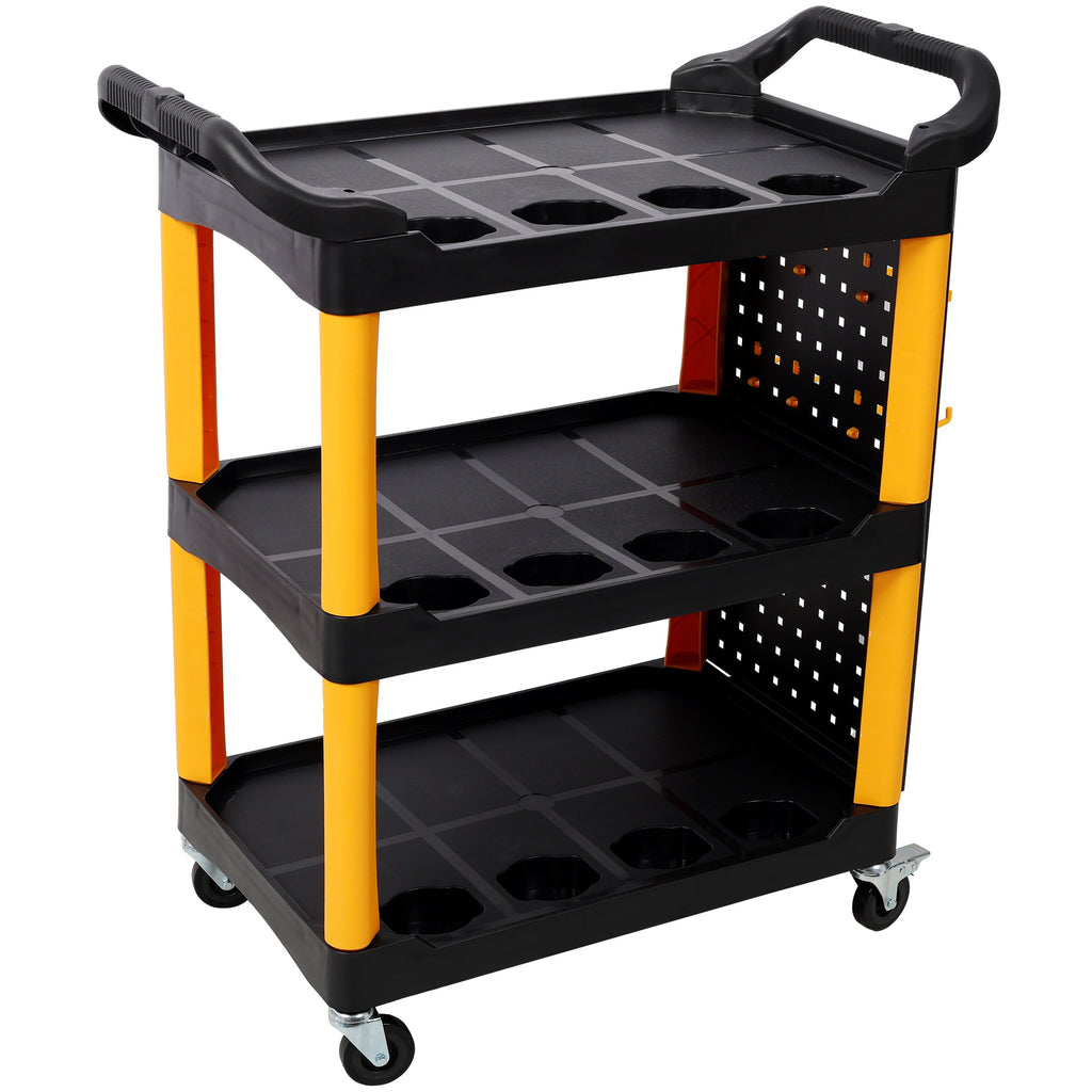 3 Tier Rolling Auto Detail Cart With Wheels