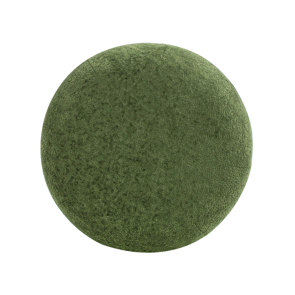 Nest 19.5" Low Round Upholstered Ottoman, Moss