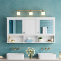 55 Inch Mirror Medicine Cabinet with Open Shelves