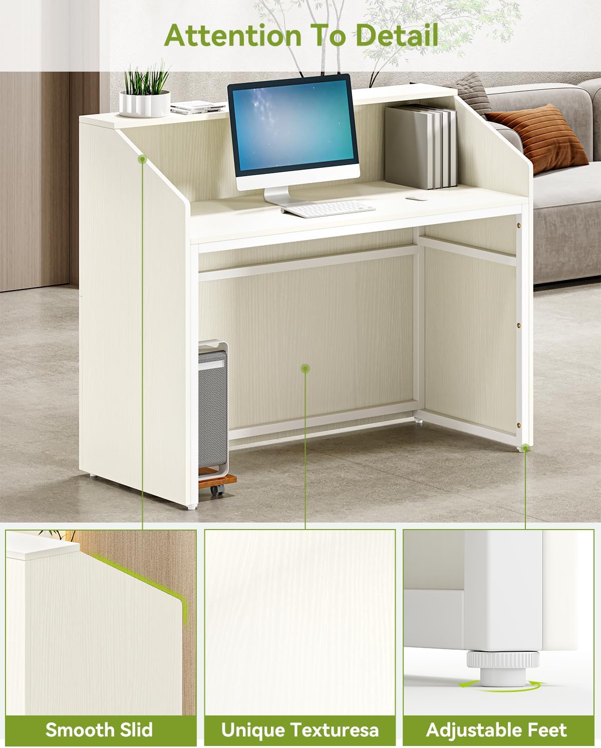 47" Modern Reception Desk