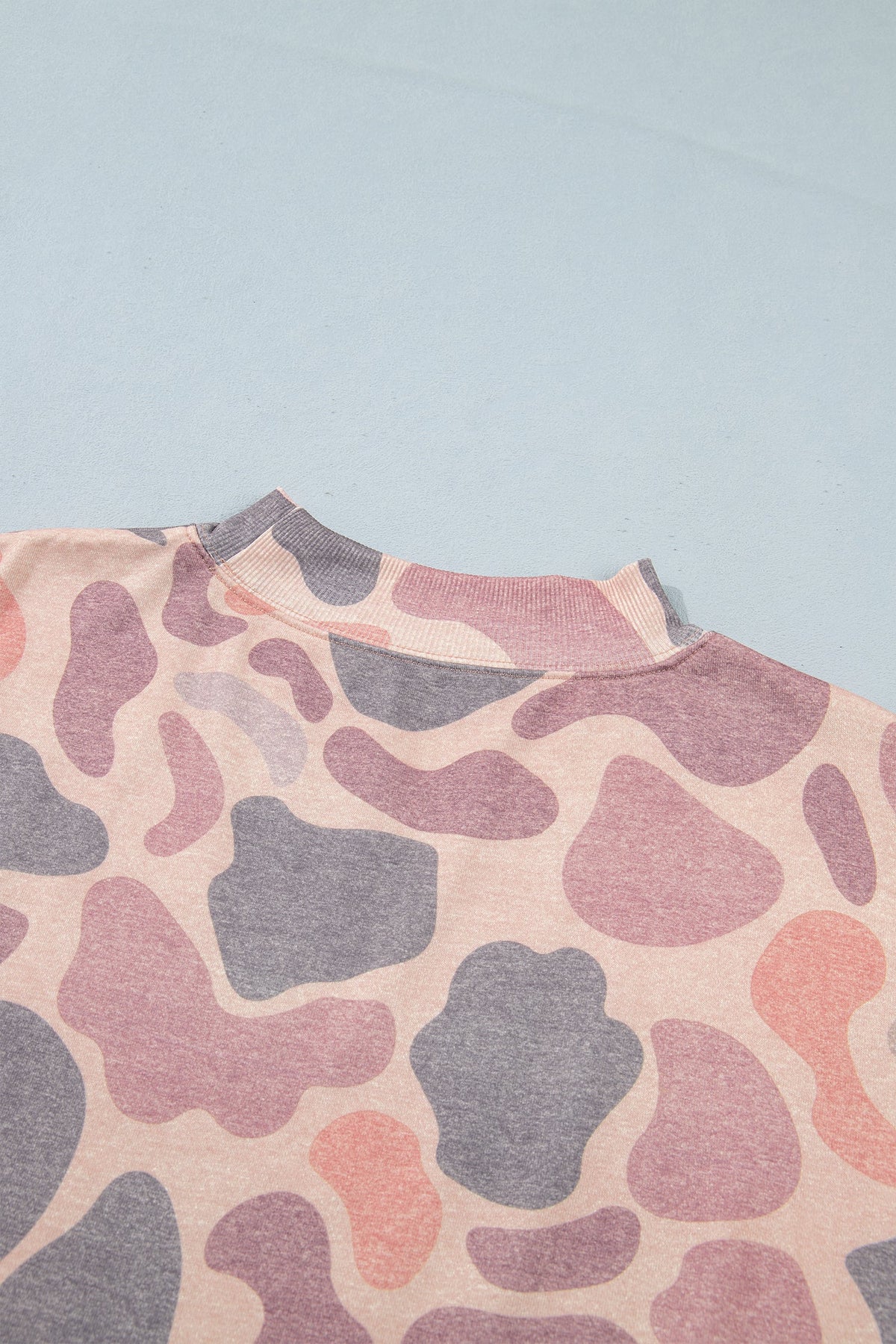 Multicolour Camo Print Howdy Western Style Baggy Pullover Sweatshirt